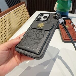 Loewe Charcoal Phone Case with Strap